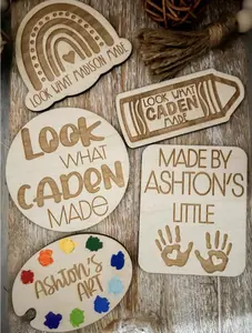 Personalized Artwork Magnet - Customizable Decor for Home with Colorful Designs and "Ashton's ART" Text
