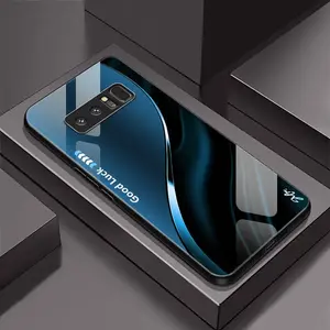 Suitable for [Galaxy Note8] Light luxury, simple, high-end business, tree pattern, golden dragon totem, high-end anti fall and anti fingerprint glass phone case-888