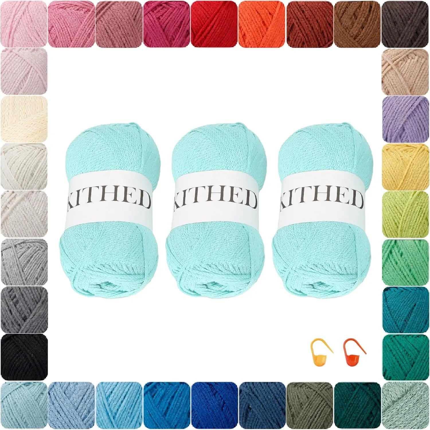 Cotton Chainette Yarn,4 Medium (Worsted)-10oz,3 Pack,Knitting Yarn for Beginners,Thicker for Crocheting and Knitting