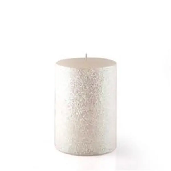 Zest Candle Hand-Made Decorative Metallic White Glitter Pillar Candle (CPZ-166-12), 3x4 in, 12-Piece Bulk Case for Home Supplies Home Decor, Decorative Candles