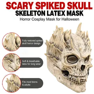skeleton mask，Full Head Skull Mask, Skeleton Mask forMen & Women - Deluxe Latex Helmet Cosplay Party Props