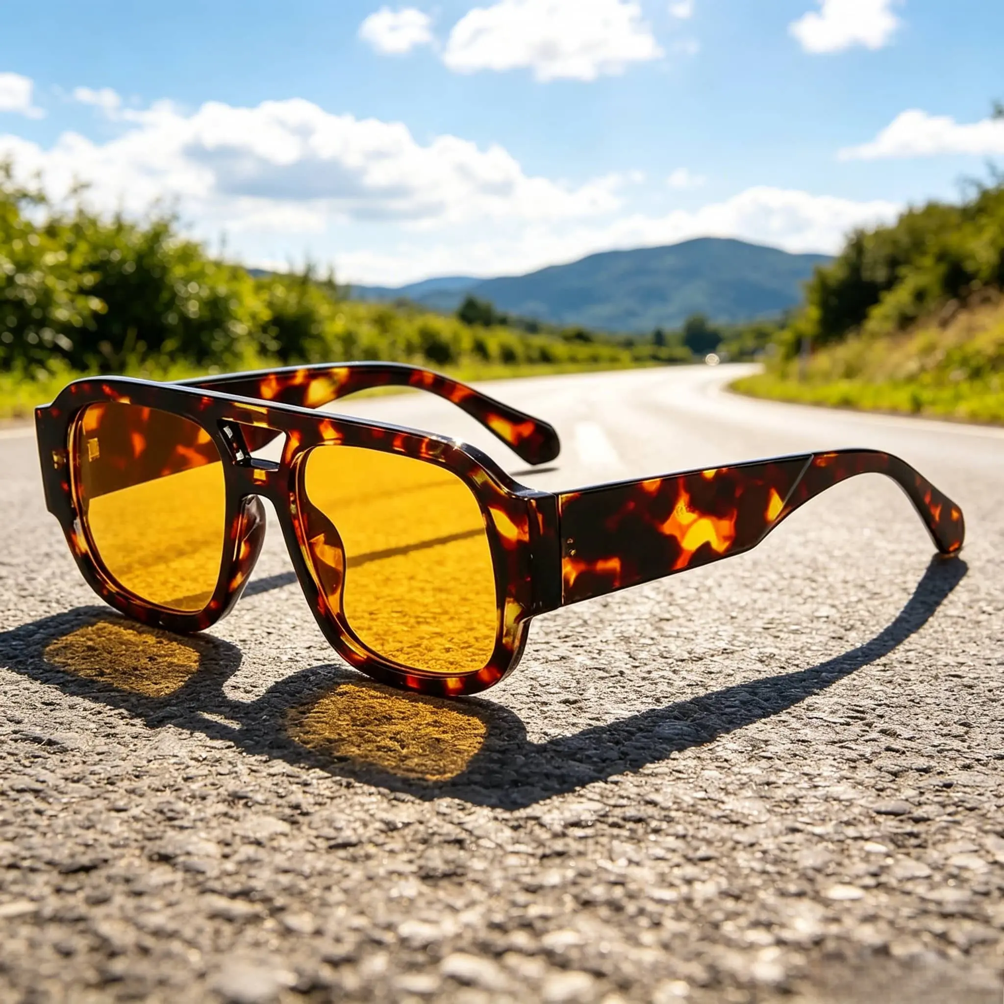 Unisex Women's Square-Tinted Sunglasses - Double Bridge, Lightweight Plastic Candy Color Oversized Eyewear, Sport Women's Sunglasses for Outdoor Sports, Daily Travel, Unisex Women's Sunglasses