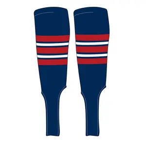 MK Socks Traditional Baseball Stirrups Pattern E-7 Navy, Red, White