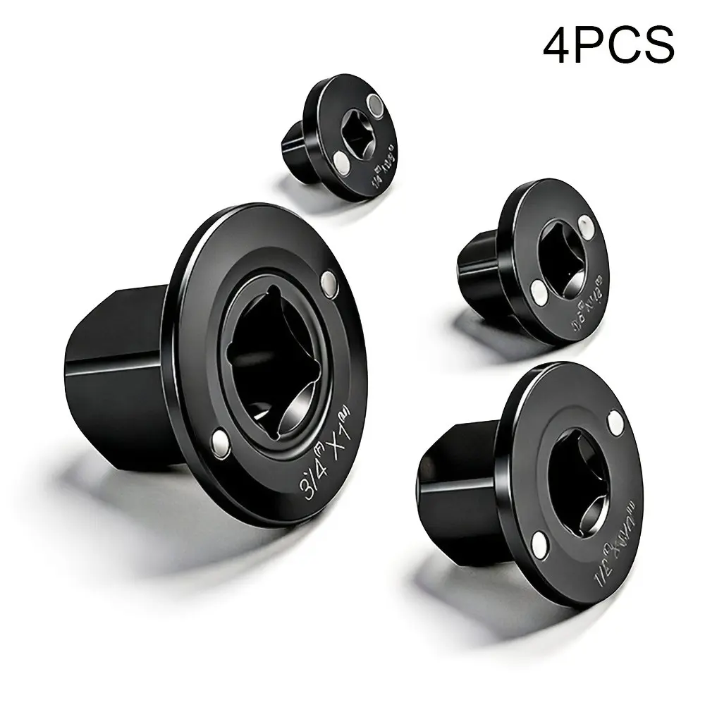 4pcs Heavy Duty Low Profile Design Socket Adapter Set, Multiple Sizes Ultra-Thin Impact Wrench Reducer Kit, Tight Space Drive Converter Combo (1/4", 3/8", 1/2", 3/4") for Automotive Chassis Repair