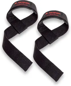 Harbinger Padded Cotton Lift Straps - Soft, Wrist Pads - 21.5" Length, 1.5" Width  Reinforced Edges & Heavy-duty Stitching -Wrists for Lifting Support