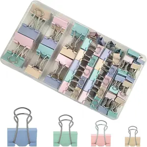 106 Pcs Assorted Sizes Colored Binder Clips Paper Clamps Large Medium Small X Small Paper Clips Office Supplies
