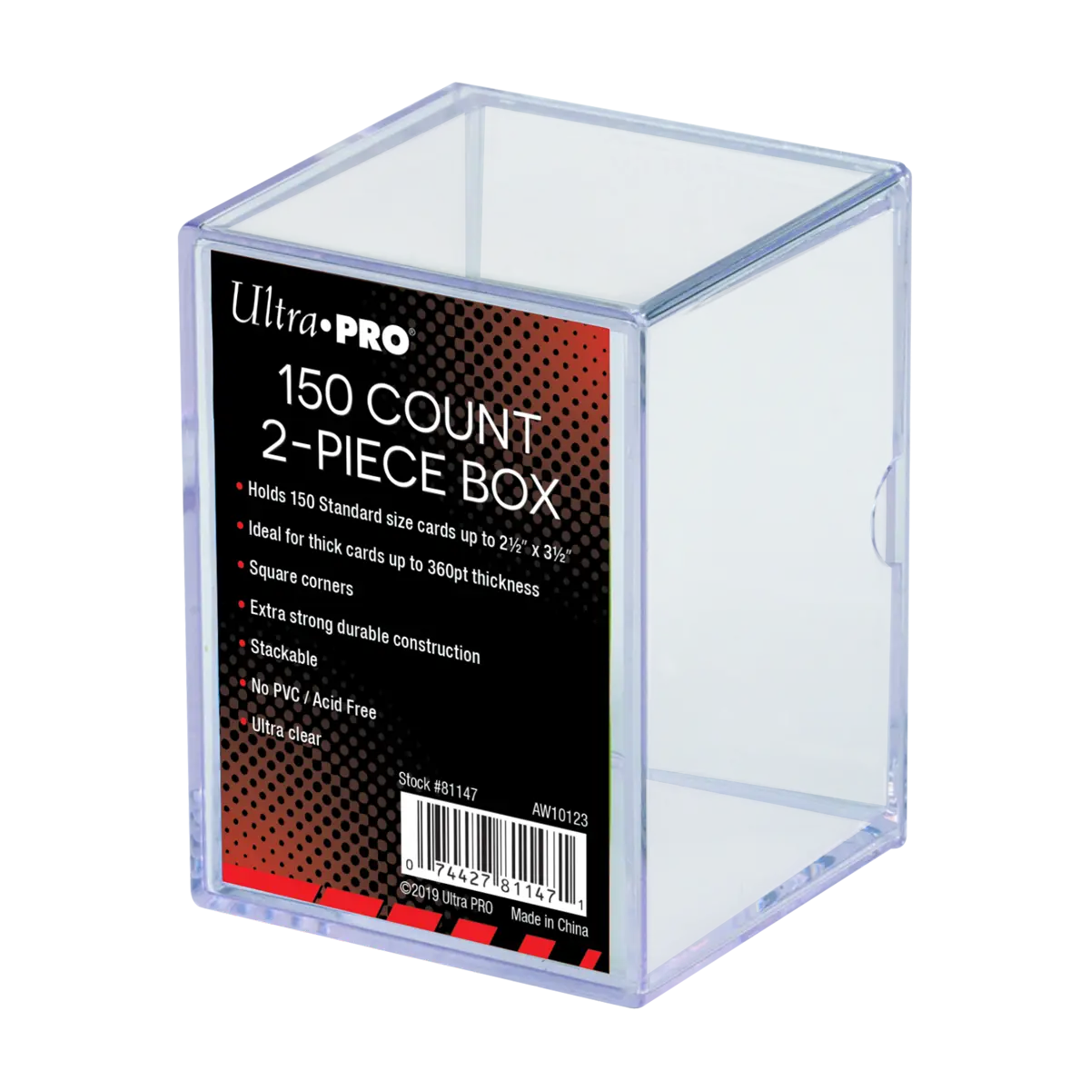 2-Piece Clear 150 Card Storage Box
