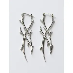 Minimalist hollowed-out irregular design earrings, party punk style earrings, everyday outfit accessory, fashionable match & exquisite jewelry for birthday gifts GARMENTARY