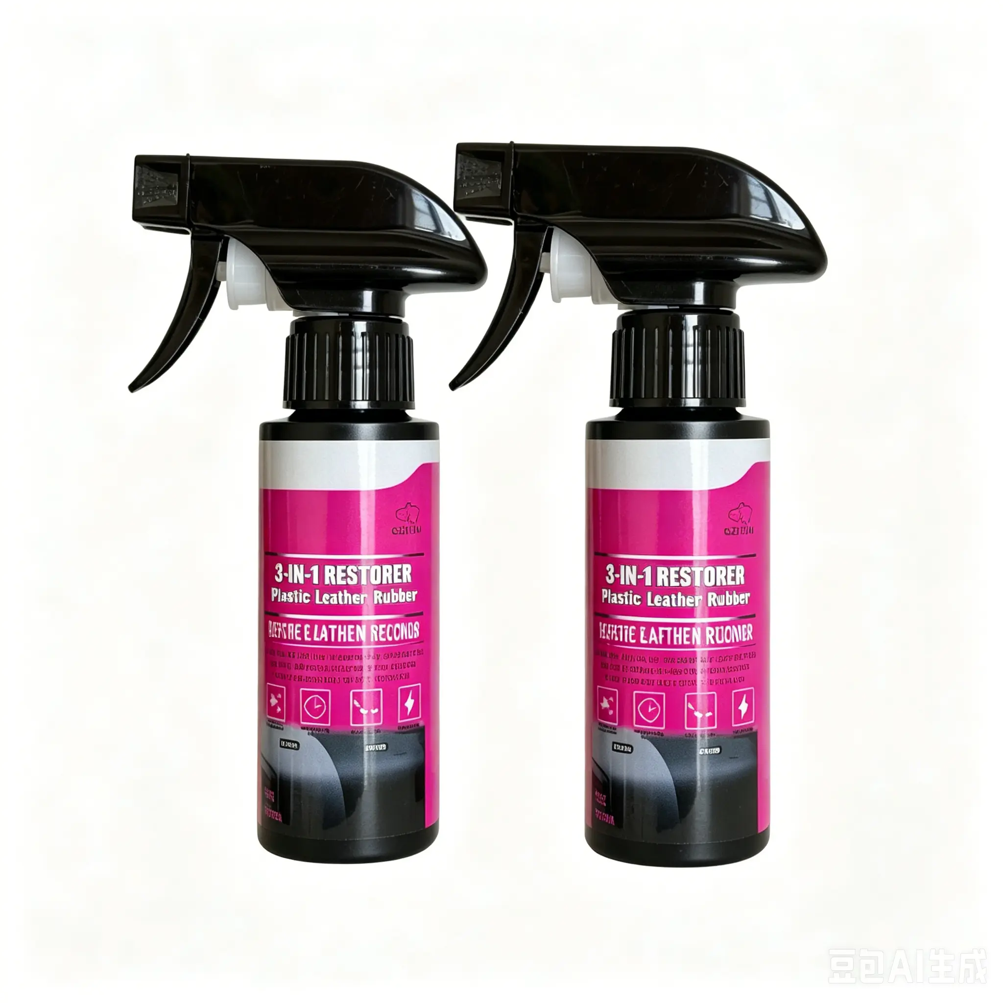 QZYUM Car Plastic Restorer Spray - Back To Black Gloss Coating, Interior Cleaner Protectant for Rubbers & Leather, Long-Lasting Refurbish for Car Plastic Parts