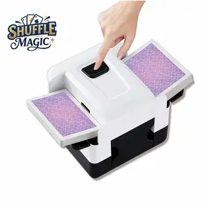 Party toys Automatic Card Shuffler 2 Deck,Rechargeable Electric UNO Poker Shuffling Machine,Playing Card Shuffler for Home Card Game,Travel