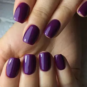 Monochrome Rich Purple Press On Nails | CurvLife Nail | 24pcs Medium Oval Fake Nails | Glossy Finish with Deep, Bold Purple Hue | Easy to Apply, Comfortable, Long-Lasting | Ideal for Daily Wear, Evening Outings, Cocktail Parties & Elegant Gatherings