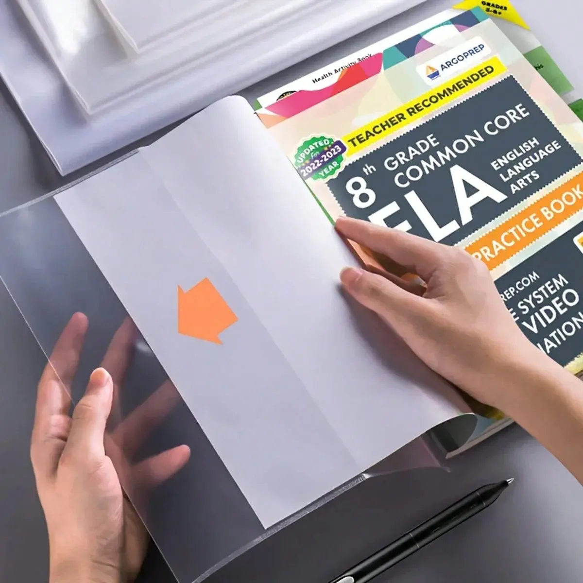 Transparent Plastic Book Cover, 10pcs/set Self-adhesive Closure Waterproof and Wear-resistant Books PVC Protective Cover, Binder Covers, Office Stationery & Supplies