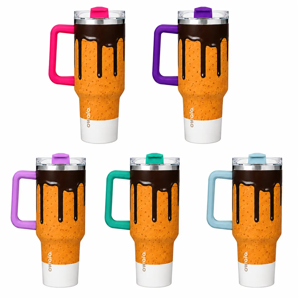 Owala Gimme S'more 40oz Chocolate Drip Insulated Tumbler with Handle & Straw – Cute Speckled Travel Cup
