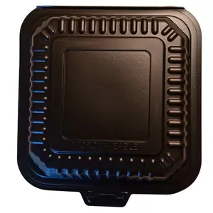 8.5 x 9 Microwaveable Take-Out Container Black Mineral-Filled 150 Cases Disposable Dome Peach Biodegradable Microwave Safe Clamshells Plastic Eco-Friendly Hinged Container