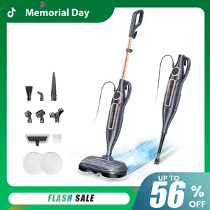 [MemorialDay]DEVOAC VM6 Electric Rotating Steam Mop & Household Steam Cleaner, 10-in-1 Steam Mop, 3 Adjustable Steam Levels,Floors Clean, Kitchen, Tiles, Walls, Cabinets, Gaps; Fast Heat-Up, Removes Grease and Grime, Multi-Purpose Cleaning Tool