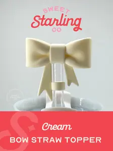 Bow Straw Topper- Cream