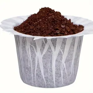 50pcs Disposable Paper Filters for Keurig, Reusable K-Cup Compatible, Single Serve Fillable Capsules, 1 Layer Material, Suitable for All Brands, Single Serve Coffee | Cylindrical Filter Design | Efficient Coffee Brewing, Coffee Filter