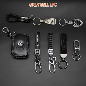 1pcs Lexus Leather Keychain, Handmade Keychain with Handwoven Strap, Suede Key Fob and Shield Design, Versatile and Practical Key Accessory for Car Interior, Keychain Parking Key