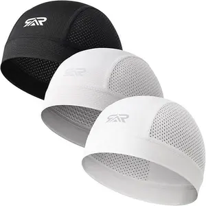 3Pcs Breathable Mesh Skull Cap,Lightweight Quick Dry Sports Helmet Liner for Men Women, Cooling Cycling Beanies