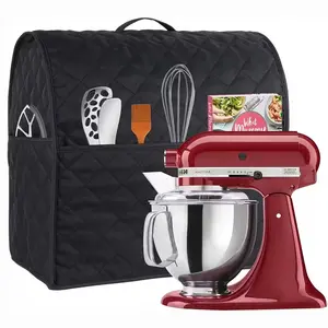 Vertical Mixer Cover Dust Cover with Storage Pocket & Handle, Fits All Tilt Head Bowl Lift Models, 4.5-5 Quarts