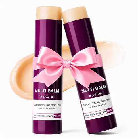2-Pack Calcium-Infused Volumizing Multi-Balm Stick - 9g/0.3oz Daily Skincare Stick Moisturizers & Mists for All Skin Types, Face/Eyes & Elbows, Multi-Purpose Hydration Solution