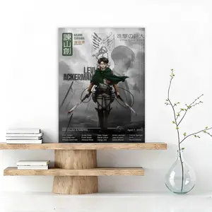 One minimalist artistic art poster featuring Eren, Mikasa, Armin, and Erwin from the anime/manga series *Attack on Titan*. Suitable for living rooms, bedrooms, as a Decoration, and as a holiday gift. Frameless.