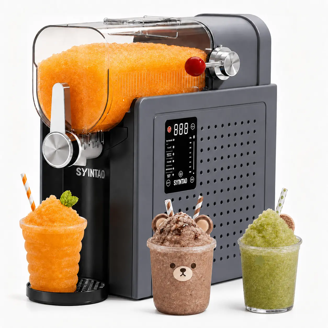 SYINTAO 6-in-1 Professional Frozen Drink Machine - 88oz Slushie Machine for Home, Ice-Free Rapid Freezing Technology, Automatic Self-Wash Mode, Ice Cream Mode