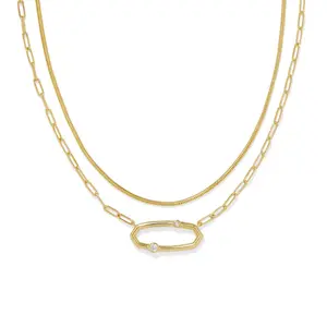 Kendra Scott Traci Cubic Zirconia Multi-Strand Necklace Set - Gold