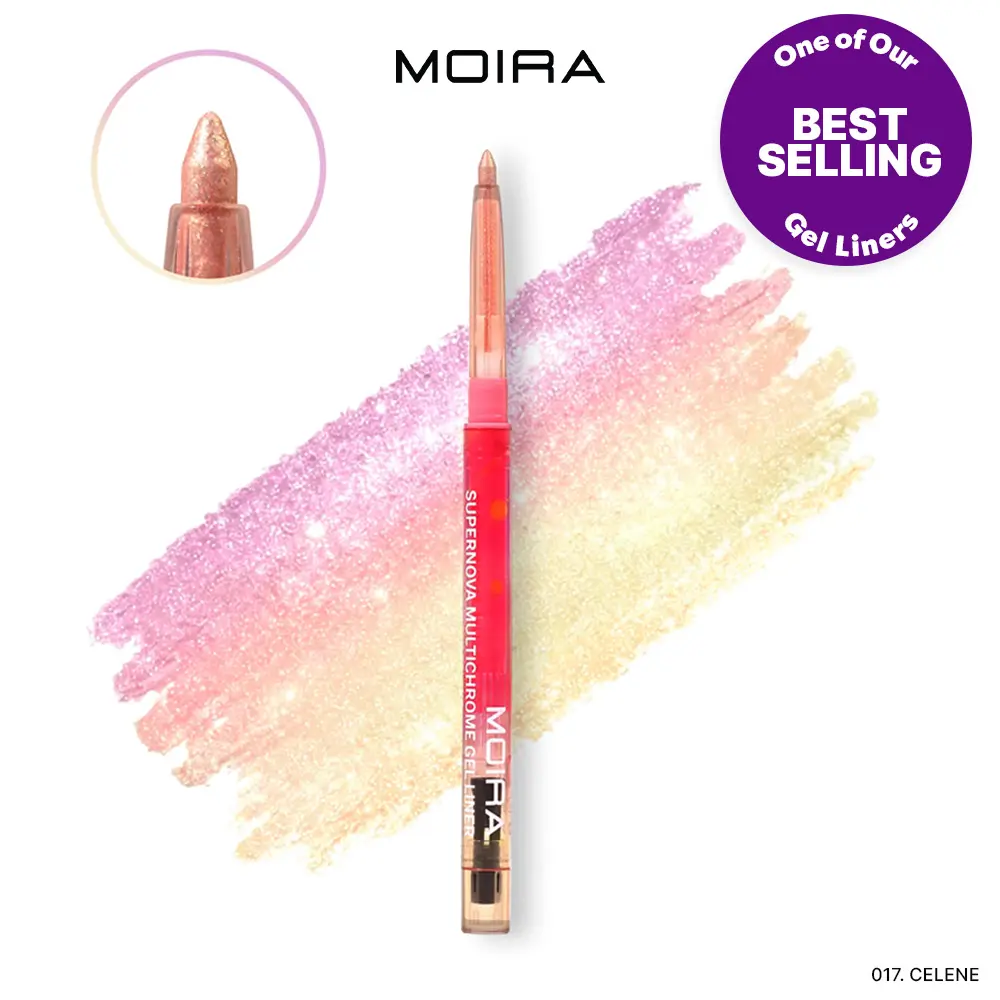 MOIRA | Supernova Multichrome Gel Eyeliner (017, Celene) | Smooth Glide Gel Formula with Built-In Sharpener, Water & Smudge-Proof up to 12HR