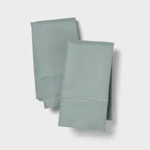 Standard 800 Thread Count Hotel Collection Single Barratta Pillowcase Light Teal Green - Threshold