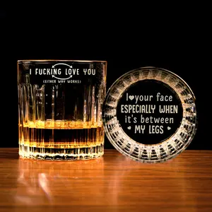 I Love Your Face Between My Legs Whiskey Glass, I F*cking Love You, Valentine Day Gift for Him