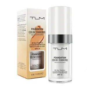 TLM Foundation Color Changing,TLM Colour Changing Liquid Foundation Hides Wrinkles & Lines,BB Cream Makeup Base Concealer Cover Moisturizing Fluid for all Skin Tone SPF15(30ML)