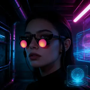 Glowing Red Eye Glasses, Light Up Horror Dark Grim Reaper Glasses, Halloween Cosplay Death Wizard Devil Rave Party Favor, Glow in The Dark Scary Eyewear, Funny Personality Tricky Eyes Prop Adjustable Waist Mixed Set with Porch cake topper gender reveal