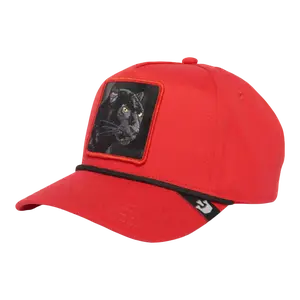 Goorin Bros Panther 100 Men's Red Trucker Hat - Animal Pattern, Brightly Colored, Casual, Character Face Style, Animal Pattern Hats, Brightly Colored Hats
