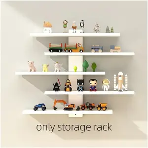 Adjustable Wall-Mounted Display Shelf, Floating Shelf, Wall Shelf Unit, 5-Tier PVC Storage Rack for Action Figures, Mini Blocks & Collectibles, Modern Home Decor Organizer