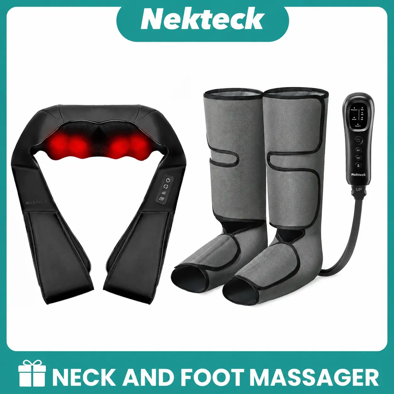 Nekteck Neck Massager & Foot and Calf Massager, Gift for Father Mother Friend