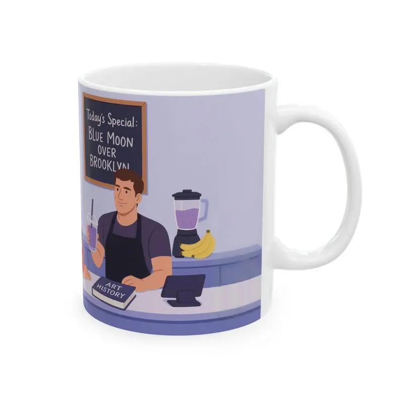 Blue Moon Over Brooklyn mugs , Heated Rivalry Extra Banana Smoothie mug, Scott And Kip Movie Fan Gift Blue Moon Over Brooklyn mugs , Heated Rivalry Extra Banana Smoothie mug, Scott And Kip Movie Fan Gift