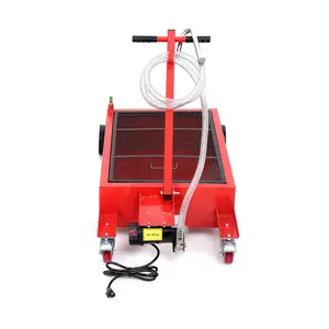 20 Gallon Electric Low Profile Oil Drain Pan with 110V Pump, Heavy-Duty Rolling Oil Change Pan with 8ft Hose & T-Folding Handle for Trucks, Buses, SUVs, and RVs