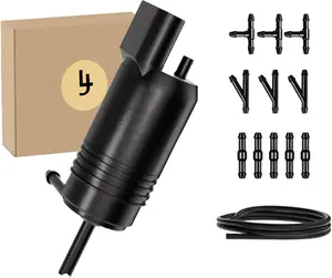 Windshield Washer Pump Replacement for 2014-2019 Chevy Silverado 1500 /  Sierra 1500, 2016-2020 Chevy Malibu, Washer Fluid Pump with 1x2M Hose & 11 Connectors - OEM 22999423 84518407