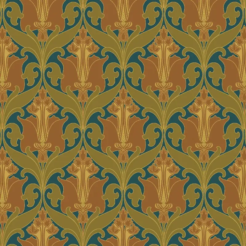 Dollhouse Wallpaper Kingsbury Art Nouveau Bradbury & Bradbury 1:12 Scale
