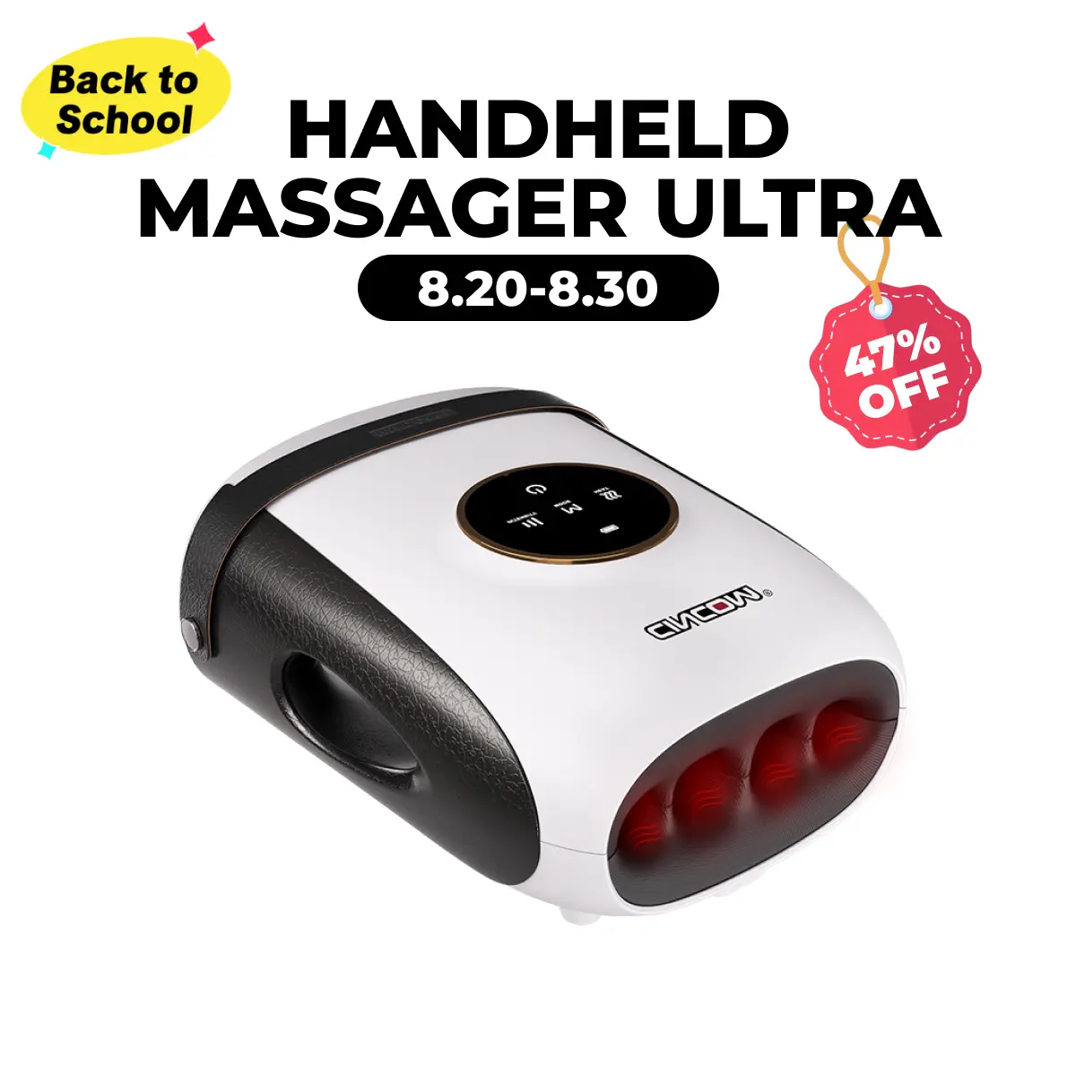 CINCOM New Handheld Hand massager,Five-finger Design,Portable and Cordless,Intuitive Touchscreen,Best Gifts for Loved Ones,summerwins Neck Shoulder Relaxer