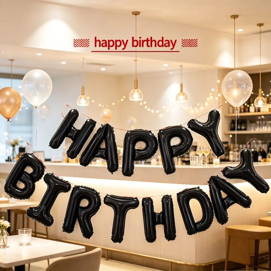124Pcs Black Silver Happy Birthday Balloon Decoration Kit Supplies with Letter Foil Balloons, Giant Number Foil Balloons, Heart & Star Metallic Foil Balloons, Multi-Size Latex Balloons& Complete Decor Tools for Hotel Bedroom Birthday Backdrop