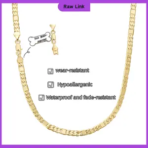 14K Gold Paperclip Chain Necklace 3:1 Link | 3mm 5mm Minimalist Gold Chain for Men Women | 20” 24” Waterproof Everyday Streetwear Jewelry