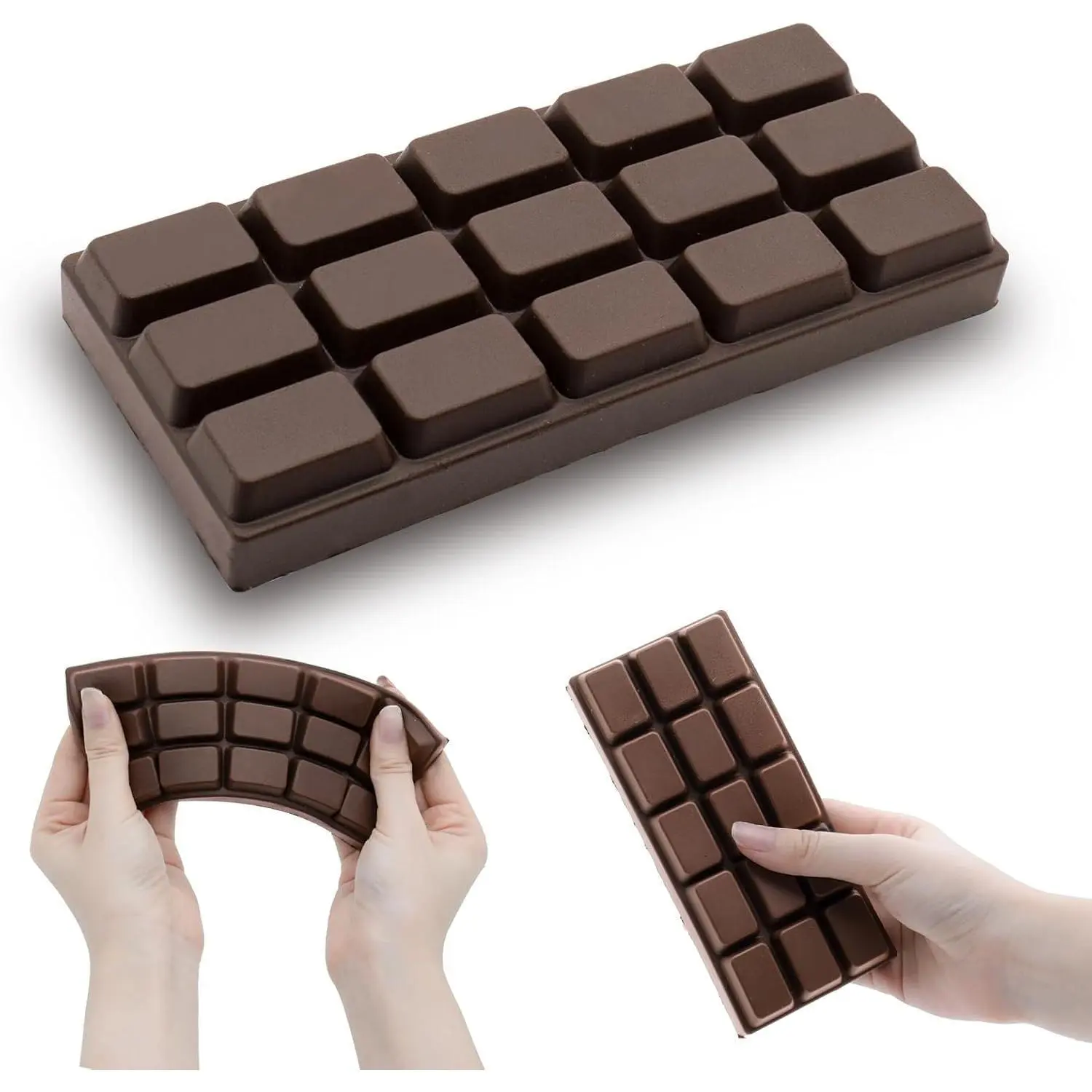 Chocolate Squishy Toy, Slow Rising Stress Relief Squeeze Fidget Toy, Soft Simulation Food Squeeze Toy for Anxiety Relief, Party Favor, Gift for Kids & Adults