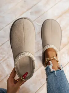 Women's Fluffy Slippers with Arch Support, Comfortable Open-Toe Design, Stylish PU Leather Home Shoes, Perfect Gift for Daily Wear