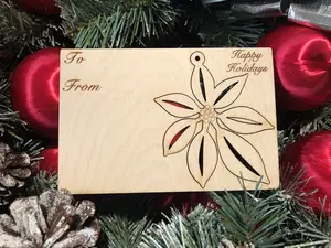 Poinsettia Holiday Card with Pop-Out Ornament #9011