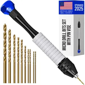 Manual Craft Drill  HSS  Mini Twist Drill Bits Set, Pin Vise Hand Drill for  Making; Small Hand Drill for , Rotary Tools for , , Plastic, Miniature - Blue