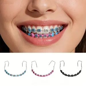 2pcs/pair of Upper and Lower Metal Braces with Hooks, Featuring Stylish and  Color Combinations Randomly Matched from Multiple Colors. with Temporary Decorative Properties Suitable for Various Holidays, They Can Be Used for Christmas, Halloween