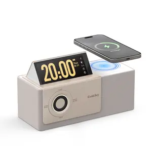 GoldJoy Flip Screen Bluetooth Speaker, Flip Display, 7-in-1 Wireless Charging Station, LED Sunset Lamp, Built-in White Noise, Portable Bedside Speaker, Deep Bass Stereo Sound, Aesthetic Bedroom Decor, Viral TikTok Finds, Trending Home Gadget, Holiday Gift