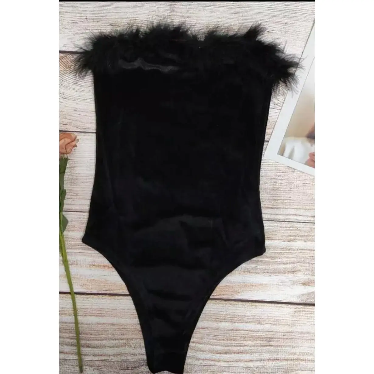 Bodysuit with fur